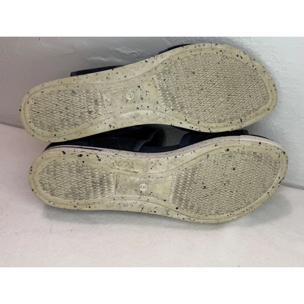 Eileen Fisher Knit Platform Sandals Women 8 Navy Blue Back Zip High Top